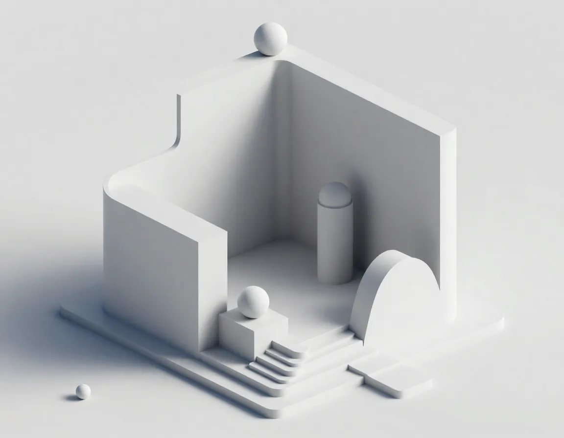 Advanced 3D architectural modeling visualization with geometric structures